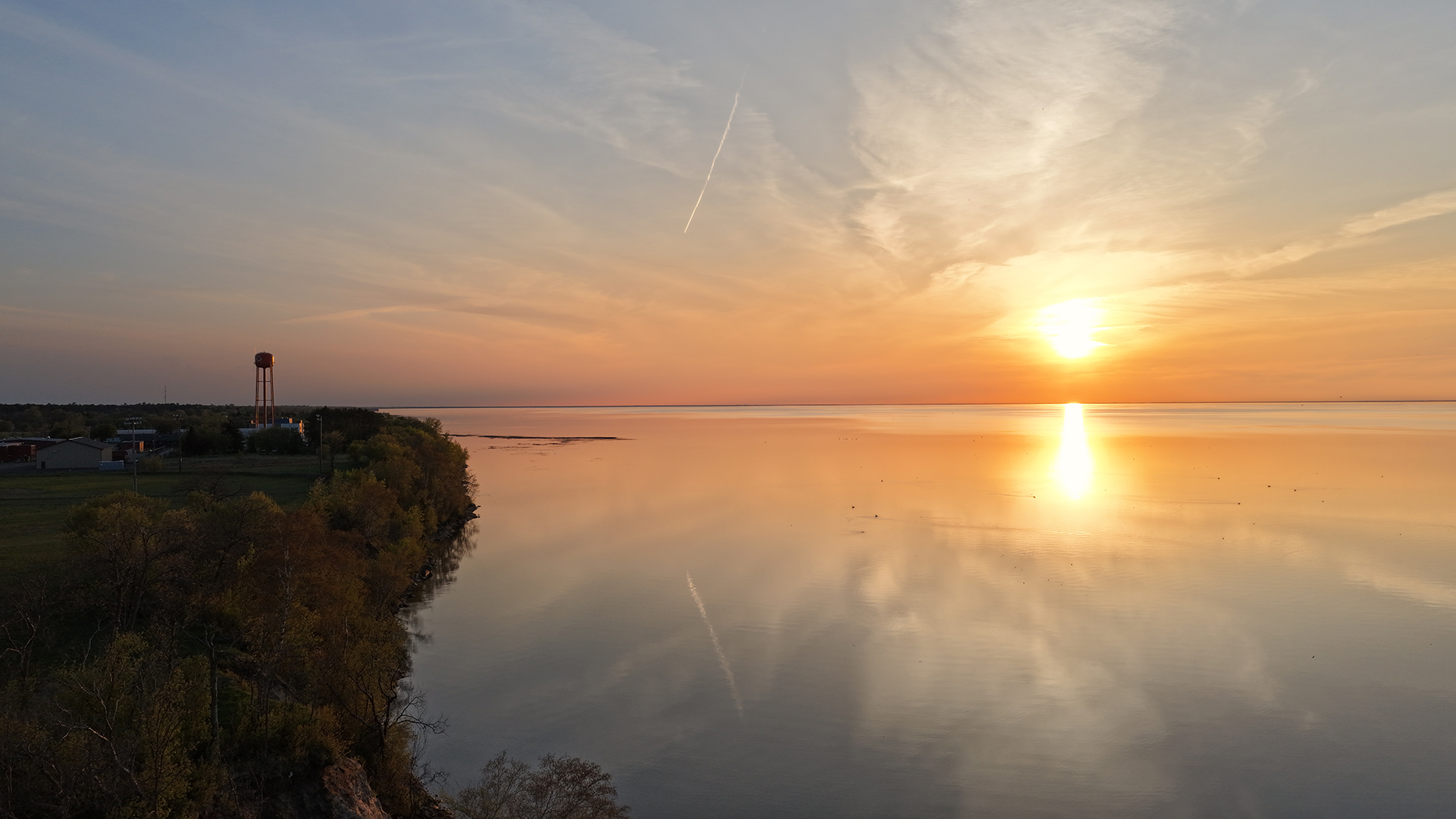 Sunset over the lake near Red Lake